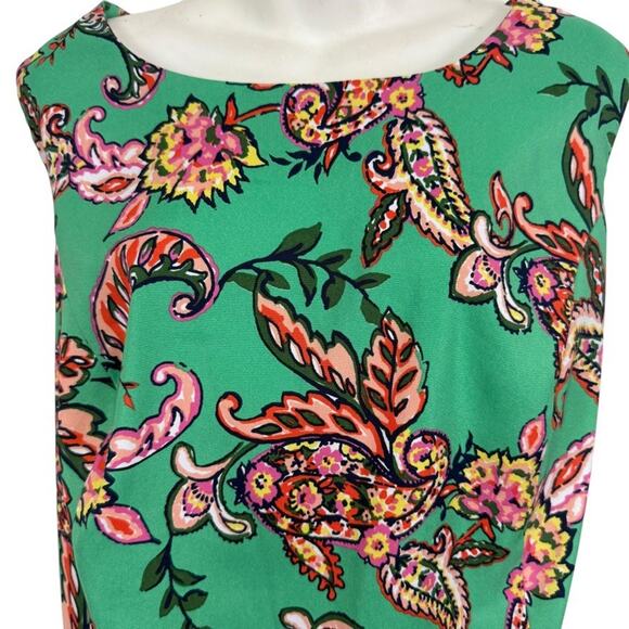 Roz & Ali Womens Green Paisley Floral Stretch Sheath Knee Length Dress sz 18 - Picture 5 of 16